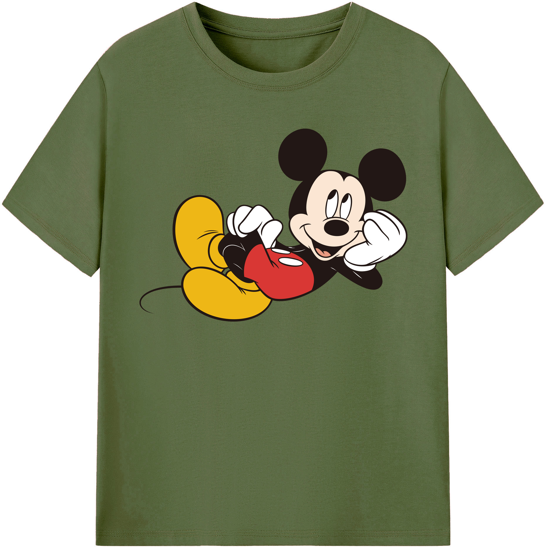 （画像用） ミッキーマウス Mickey Mouse 綿100％半袖Tシャツ（フロントプリント）